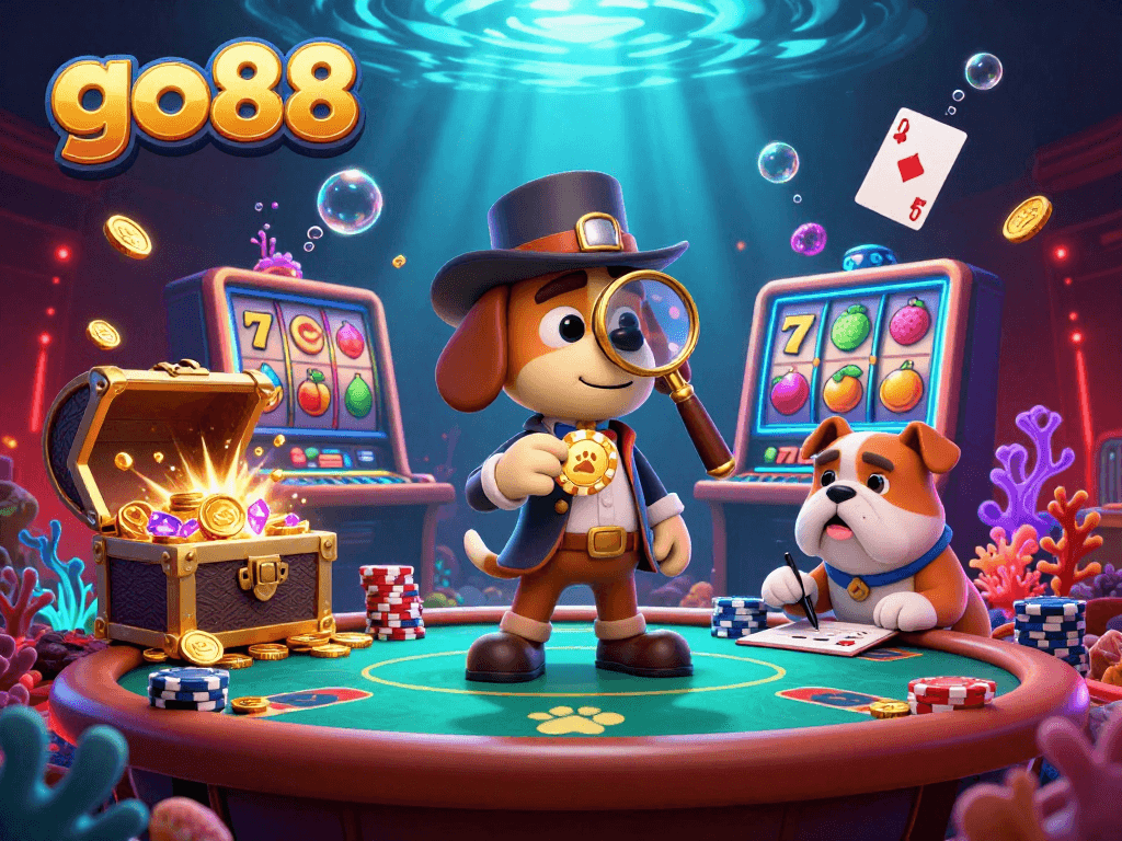 Uncover go88's poker adventures as a detective bloodhound explores vibrant casino treasures.