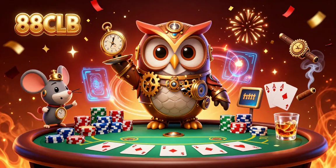 Experience thrilling gaming at 88CLB with a vibrant casino scene and engaging characters.