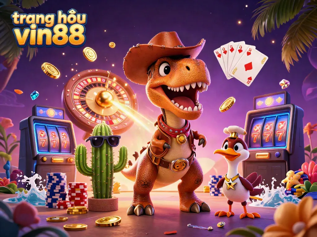 Spin and win on trang chủ vin88 with vibrant 3D casino characters and dynamic gaming elements.