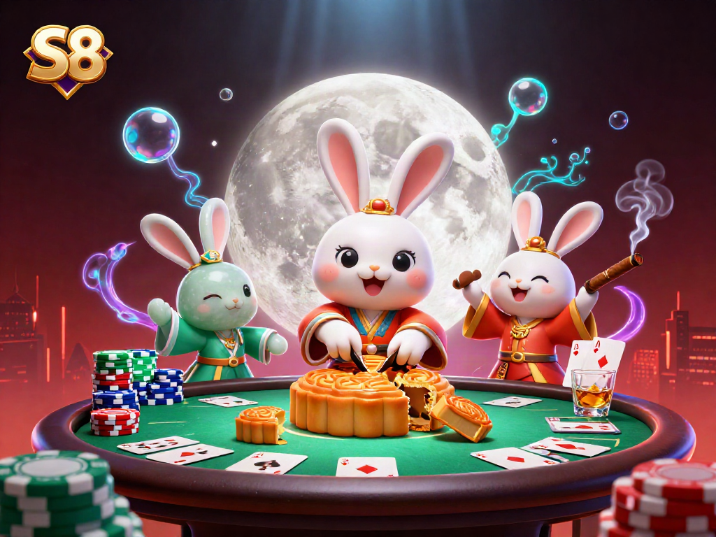Win big with S8 casino games in this enchanting moonlit illustration.