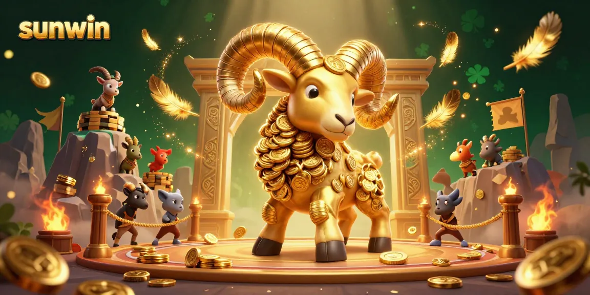 Experience the thrill of betting with sunwin's dynamic golden ram charging through a casino scene