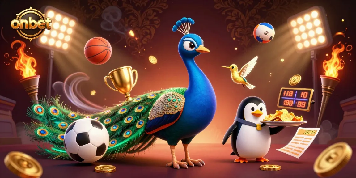 Experience the thrilling action of online sports betting at onbet with vibrant 3D characters and elements.