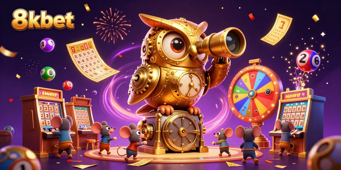 Experience thrilling gameplay at 8xbet with golden owls and dynamic casino elements illustrating excitement.