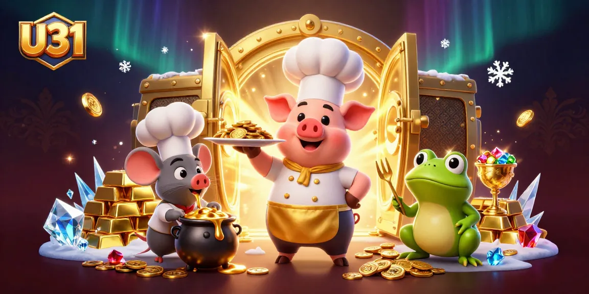 Bet on U31 for gold coins and winning jackpots in a vibrant casino scene.